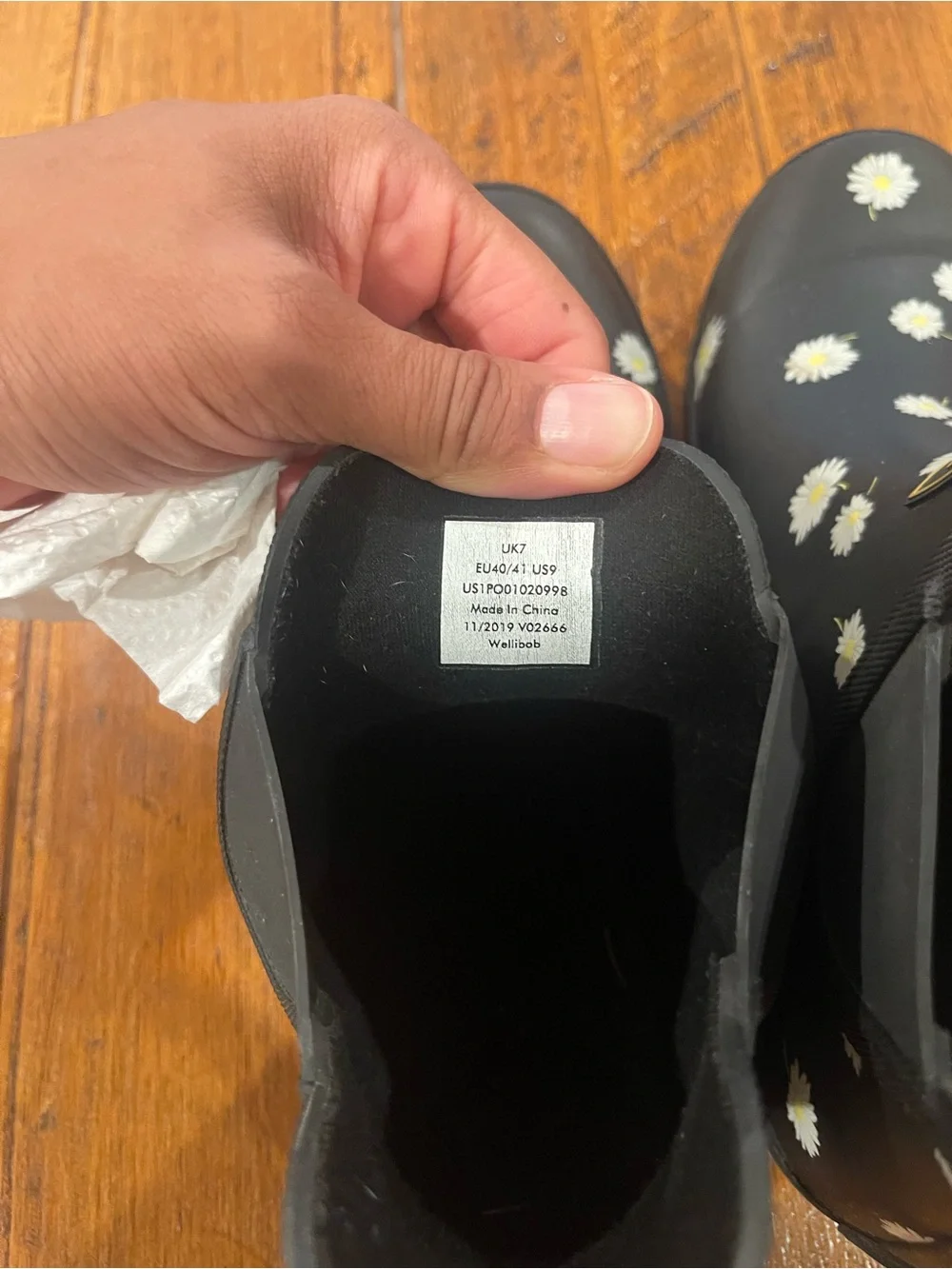 Joules Black Daisy Chelsea Rain Boots